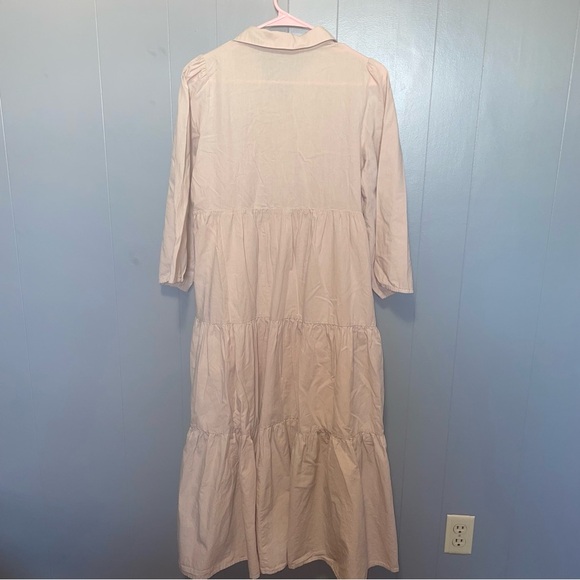 Tuckernuck Pompander Place Sandstone Mabel Maxi Tiered Tan Dress Small - Picture 11 of 12